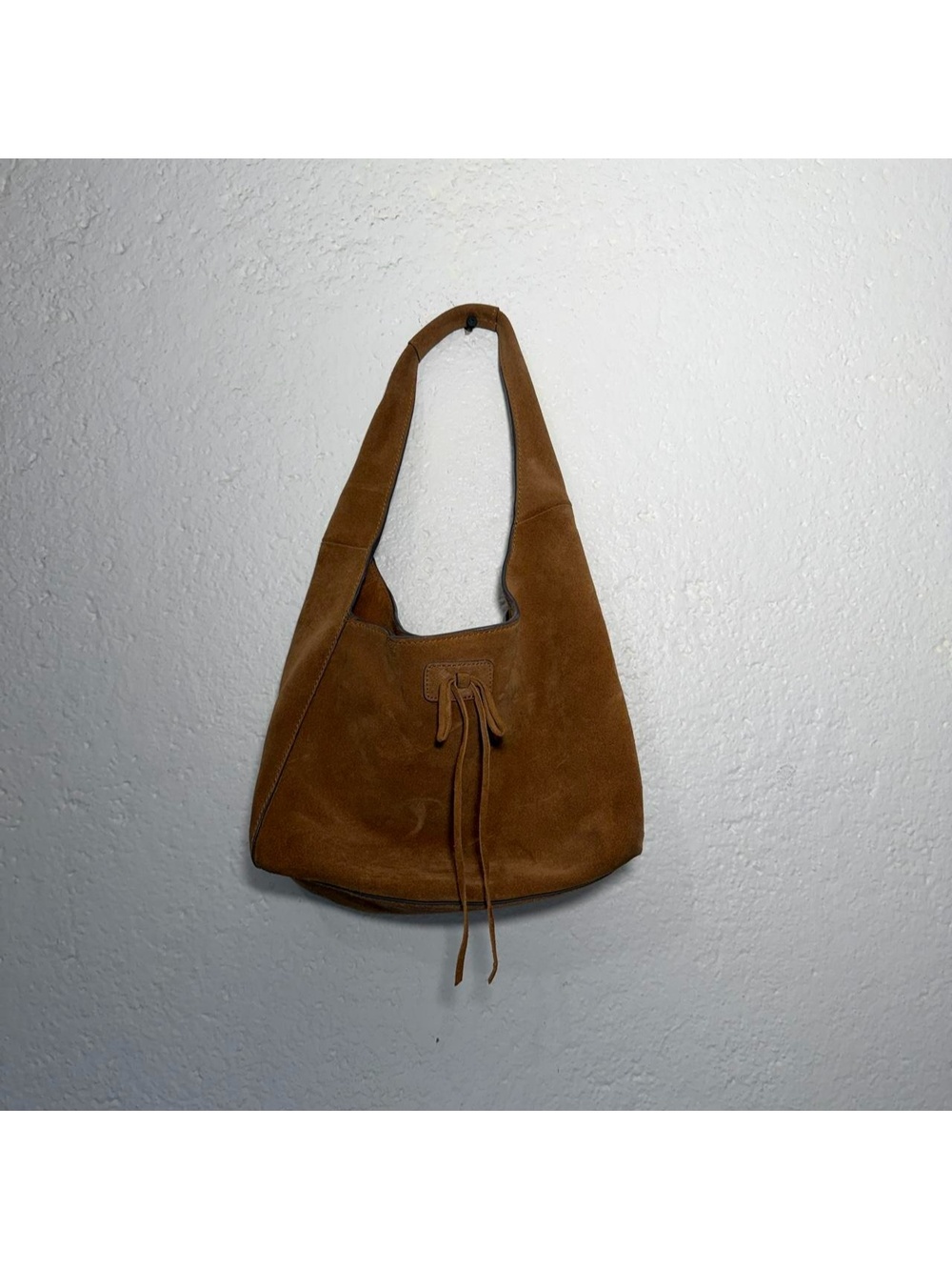 Brown Suede Hobo Shoulder Bag Boho